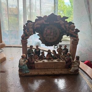 Vintage Last Supper Clock Figurine